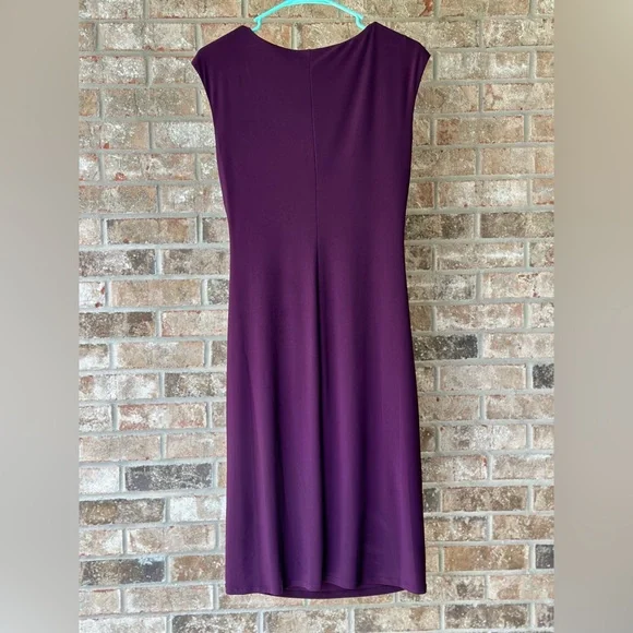 Lauren Ralph Lauren Elegant Purple Draped Dress - Picture 3 of 7